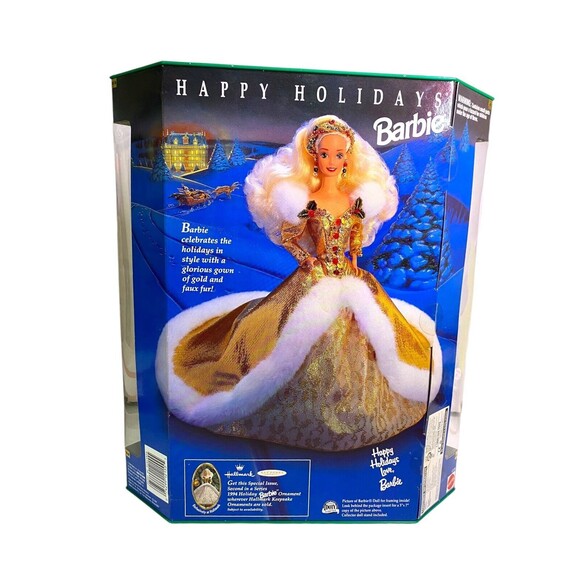 1994 Mattel Barbie Special Edition Happy Holidays Doll 12155 RARE Box Error - Picture 4 of 10
